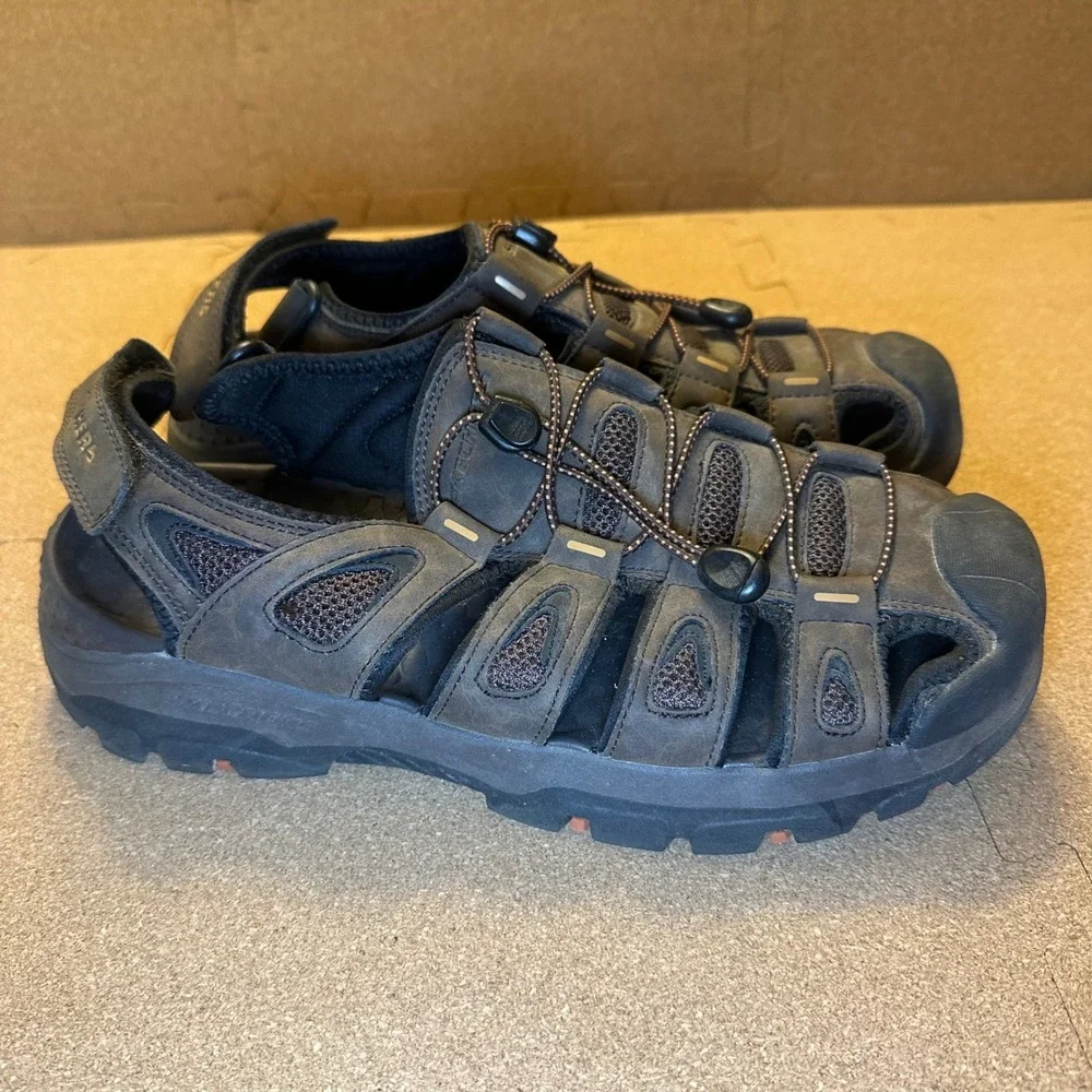 Skechers Louden Men Brown Fisherman Sandals Trail Hiking Shoes 204111 CHOC Sz 9